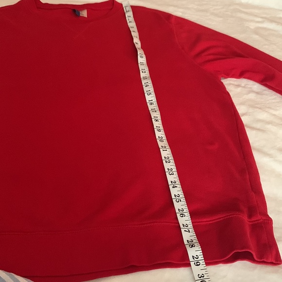Red sweater fleece style long sleeve top - Picture 3 of 7